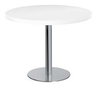 Table de réunion ronde ECLA Ø 100 cm plateau blanc piètement chromé - - Bruneau