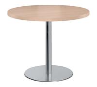Table de réunion ronde ECLA Ø 100 cm plateau chêne clair piètement chromé - - Bruneau