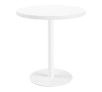 Table de réunion ronde ECLA blanc Ø 80 cm piètement blanc - - Bruneau