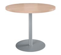 Table de réunion ronde ECLA chêne clair Ø 100 cm piètement aluminium - - Bruneau