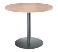 Table de réunion ronde ECLA chêne clair Ø 100 cm piètement anthracite - - Bruneau
