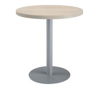 Table de réunion ronde ECLA chêne gris Ø 80 cm piètement aluminium - - Bruneau
