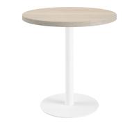 Table de réunion ronde ECLA chêne gris Ø 80 cm piètement blanc - - Bruneau