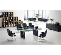 Table de réunion Table de conférence Table de séminaire Verre Tables 5 x Fauteuil