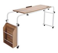 Table de Roues Table sur Lit, Table, Angle Et Hauteur de Bureau Réglables, Table de Lit King Queen Table D'Ordinateur Portable sur Table de Lit avec Roues (Taille: 1.2. Noir, 1.2M), JYLSSKUK, noir