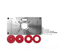 Table de routeur, plaque d'insertion, bancs de travail du bois, routeur à bois en aluminium, modèles de tondeuse, Machine à graver avec 4 anneaux, outils(Red)