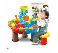 Table De Sable Et D'eau Bac A Sable Interieur Exterieur Plage Enfants Enfants Jouer Ensemble De Jouets, Dauphin De Mer Sablier Rond