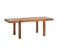 Table de salle à manger, 120-200 cm, en bois massif Sheesham intemporel - Table de cuisine extensible - Table à manger rectangulaire et simple - Table de salle à manger en bois