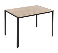 Table de salle à manger 120 x 80 cm bois clair et noir NEWFIELD