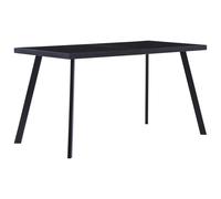 Table De Salle À Manger Noir 120x60x75 Cm Verre Trempé Noir