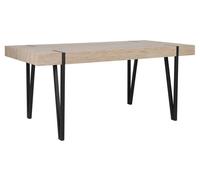 Table de salle à manger 150 x 90 cm effet bois clair et noir ADENA