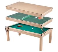 Table de salle à manger 3 en 1 avec billard et ping pong