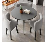 Table de salle à manger 4 personnes avec chaises triangulaires rembourrées en coton et lin, multi-usage pour balcon, salon, bureau