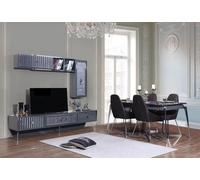 Table de salle à manger 6x chaise groupe table meuble 8pcs. set salle à manger garniture