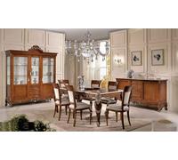 Table de salle à manger 6x chaises Salle à manger Classique Sideboard 9pcs Set
