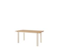 Table de salle à manger Atura 160x90, finition cachemire clair/placage chêne