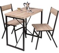 Table de salle à manger avec 2 chaises de la collection DARYL - dimensions 80x50x75 cm, idéale pour les petits espaces, couleur chêne et noir.