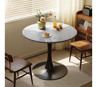 Table de salle à manger avec base tulipe pour la maison et le café, design sur pied économiseur d'espace, table ronde