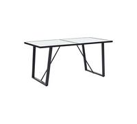 Table de salle à manger Blanc 160x80x75 cm Verre trempé