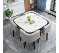 Table de salle à manger carrée moderne pour 4 petits appartements et salles à manger - Design compact - Meuble de maison élégant pour espaces de vie contemporains