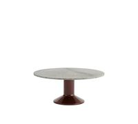 Table de Salle à Manger Centrale Ø90, Marbre Gris /rouge Foncé