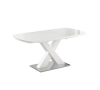 Vicco Table de Salle à Manger Chinto, Blanc, 120 x 80 cm Extensible