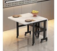Table de salle à manger compacte et extensible sur roulettes pour petites cuisines et salles à manger, mobilité et rangement faciles, idéale pour un salon moderne et des espaces limités