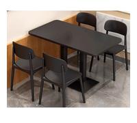 Table de salle à manger compacte noire avec 4 chaises pour économiser de l'espace - Meuble de cuisine et de salon idéal pour balcon et conférence - Design moderne et élégant - Table de réception