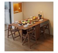 Table de salle à manger compacte pliante en chêne avec 4 chaises, design peu encombrant pour petites cuisines et salles à manger, 140 cm, idéal pour les espaces confortables