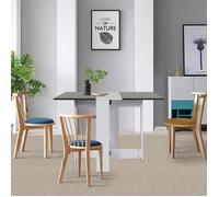 Table de Salle à Manger Console Pliant scandinave Diamètre 102.5 cm Moderne Style Nordique en Bois - Blanc-Gris