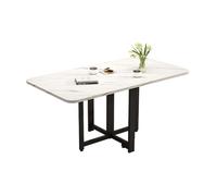Table de salle à manger convertible moderne pour économiser de l'espace avec pieds réglables, parfaite pour les petits espaces, étagère de cuisine pliante multifonctionnelle (blanc, 140 x 80 cm)