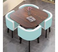 Table de salle à manger de conférence avec 4 chaises, surface d'assise en cuir, meubles de réception de bureau d'affaires