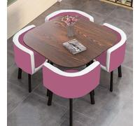 Table de salle à manger de conférence avec 4 chaises, surface d'assise en cuir, meubles de réception de bureau d'affaires