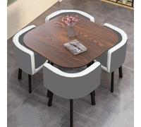 Table de salle à manger de conférence avec 4 chaises, surface d'assise en cuir, meubles de réception de bureau d'affaires