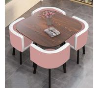 Table de salle à manger de conférence avec 4 chaises, surface d'assise en cuir, meubles de réception de bureau d'affaires
