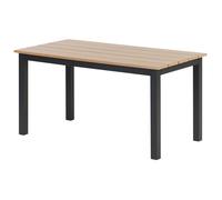 Beliani Table Basse de Jardin Bois Plastique 96 x 52 cm Extérieur Cadre Noir Bois Clair Messina