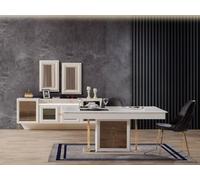 Table de salle à manger de luxe 2x chaises Designer Meubles modernes en bois Salle de séjour Nouveau JVmoebel