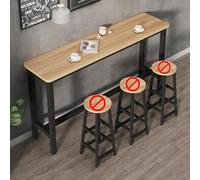 Table de salle à manger de style rustique industriel avec cadre en métal, noyer clair+noir, table rectangulaire étroite de 120 cm