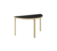Table de Salle à Manger Demi-ronde 95 en Bouleau Stratifié Noir