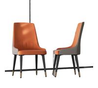 Table de salle à manger, design carré, finition marbre, chaise plate-OU-2 pièces