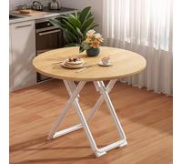 Table de salle à manger d'extérieur portable extensible style rustique moderne design rond/carré peu encombrant Marron clair 60 cm