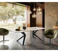 Table de salle à manger Edge Boot 240x120 Céramique Iris FMG Patagonia Lappato Zenthara Angulaire Métal Noir