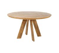 Table de salle à manger ELYA - Ronde diamètre 140 cm - Bois massif de manguier - Style rustique