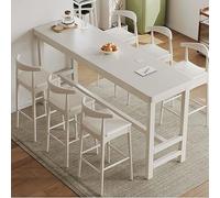 Table de salle à manger en bois massif de style industriel pour cuisine et bar - Design rectangulaire unique, parfait pour les maisons modernes et les divertissements