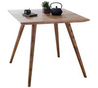 FineBuy Table à Manger Bois Massif Table de Cuisine Design Sheesham 80 x 80 cm | Table de Salle à Manger Style Maison de Campagne Table en Bois Meubles en Bois Naturel Salle à Manger Meubles