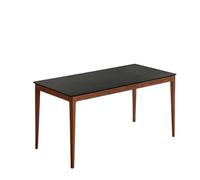 Table de salle à manger en bois massif, table et chaises de salle à manger en noyer noir, légère et moderne, de luxe, pour petit restaurant familial, table de salle à manger (1400 x 750 x 742 mm)