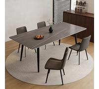 Table de salle à manger en marbre blanc | Table de cuisine en pierre frittée peu encombrante pour les petits espaces | Meubles de salle à manger élégants pour les maisons contemporaines