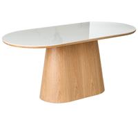 Table de Salle à Manger en MDF Placage en Frêne Ovale 180 x 90 cm Pieds en Bois