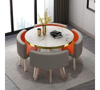 Table de salle à manger et chaises de bar moderne - Table de cuisine ronde pour la maison, le jardin ou le restaurant - Parfait pour les repas et les conférences