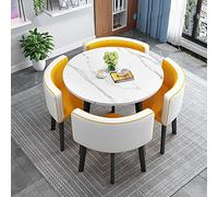 Table de salle à manger et chaises modernes pour 4 tables de cuisine avec chaises en tissu économiseur d'espace pour la maison et le bureau 80 x 80 x 75 cm A18